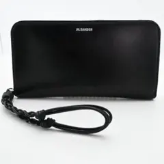 美品　JIL SANDER ジルサンダー　ラウンドウォレット　長財布　レザー　黒のサムネイル