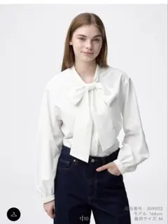 GU ボウタイブラウス　LLサイズ　【新品未使用タグ付き】