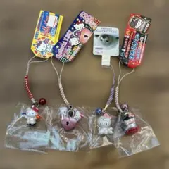 ハローキティ ストラップ 4個セット　ご当地キティ　レトロ