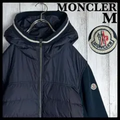 6040【QR確認済み】モンクレール‪☆ダウン切替ジップパーカー ワッペン入り
