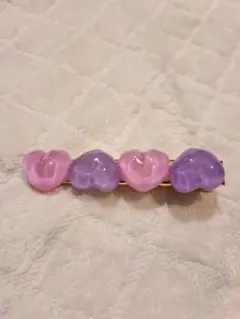ヘアクリップ レジン ハート パステルカラー 艶 透明感