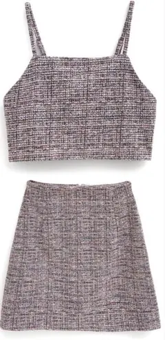 ツイード チェック柄 セットアップ