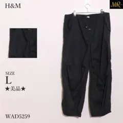 H&M　パンツ　ワイド　無地　ウエスト紐　ポケット付き　カジュアルコーデ　上品のサムネイル
