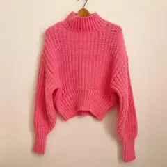 H&M♡大人気チャンキーニット♡廃盤カラーピンク♡XS♡エイチ&エム♡ざっくり♡