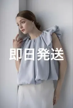 Acka drape volume tops ブルー - メルカリ