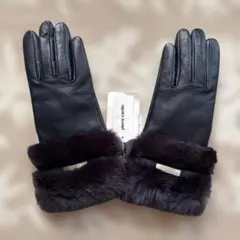 新品　pierre cardin レザー ファー手袋 タッチパネル対応