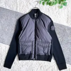モンクレール ノーカラー ライトダウン CRISTALLETTE ブラック 4 MONCLER 美品/国内正規 モンクレール CRISTALLETTE ノーカラーライト