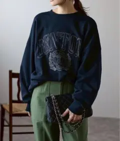 ボンジュールサガン　グリーム　トップス　スウェット　カットソー　トレーナー　紺のサムネイル