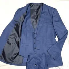 【極美品Lサイズ】スーツセレクト　スーツ　スリーピース　セットアップ　チェック