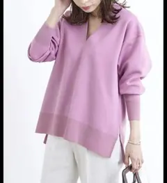 ADAM ET ROPE アダムエロペ ダブルニットVネックプルオーバー