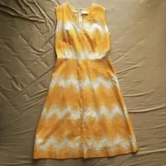 昭和レトロ　ノースリーブ　ひざ丈ワンピース　ハンドメイド　一点もの　70s80s