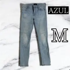 AZUL スキニー デニム M ライトブルー 細身 アズール 水色 メンズ 男性