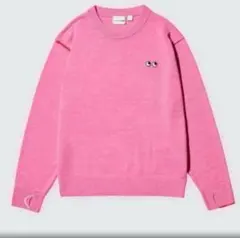 【送料無料】【試着のみ】UNIQLOアニヤ　メリノクルーネックセーター　ピンク