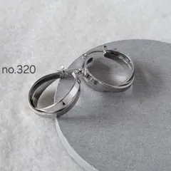 【2点目200円引】no.320 ステンレスフープピアス ダブルリング シルバー