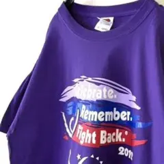 フルーツオブザルーム フライト バック Tシャツ L パープル 紫 古着