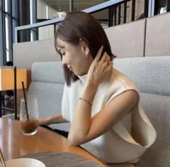 heveハイネック ニットベスト