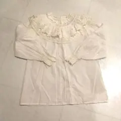 アンティーク古着★1点もの大きなフリルのクラシカルブラウス