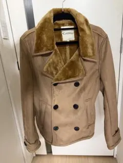 ベージュ スエード風 Pコート　ROSE BUD