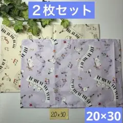 ２枚組★小さめランチョンマット★給食ナフキン★シマエナガ＆音楽