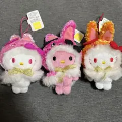 ハローキティ カラフルバニーもこもこファーマスコット 全3種セット