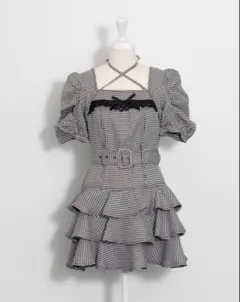evelyn リボンカーデセットワンピース アイスグレイ - メルカリ