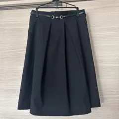 THE SUIT COMPANY ビット付きフレアスカート ブラックのサムネイル