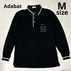 Adabat ポロシャツ トップス 長袖 刺繍ロゴ 黒ブラック Mのサムネイル