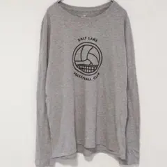 背面ロゴ NIKE ロンT バレーボール スポーツ カジュアル M グレー 灰色