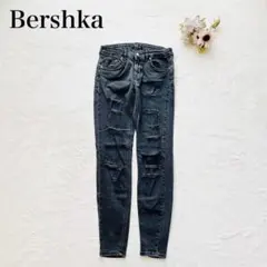 【ベルシュカ】スキニーデニム（S）ダメージ加工 クラッシュ フィット スリム