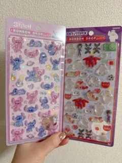 正規品　ボンボンドロップシール　ベイマックス　スティッチ　3枚セット
