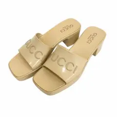 GUCCI グッチ ロゴ ミュール サンダル パテント レディース 36のサムネイル