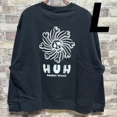 トレーナー Lサイズ ブラック ドクロプリント スウェット