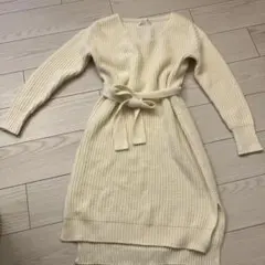 Roomy'sアイボリー ロングニットワンピース
