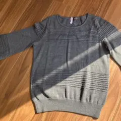 Reflect グレー 七分袖ニットセーター サイズ9