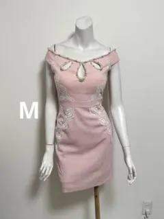 an春ツイードピンクレースドレス