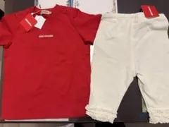 百貨店購入　新品！mikiHouse 赤 Tシャツとレギンスセット 90
