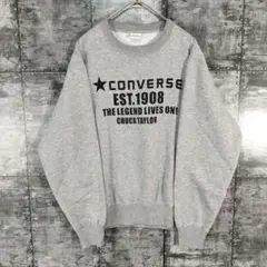 コンバース 【Ｍ】 スウェット トレーナー ビッグプリント グレー クルーネック