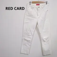 ◇レッドカード【M】ホワイトパンツ ストレートボトムス 細身 ストレッチ 綿混合のサムネイル