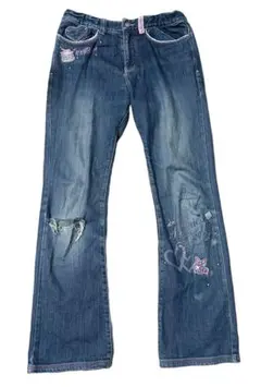 メゾピアノ 平成レトロ　レア　ベリエちゃん　デニム パンツ　ダメージ　150