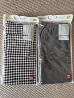 【新品未使用】UNIQLO 10分丈レギンス　2本セット(80サイズ)
