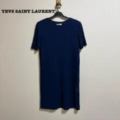 Yves Saint Laurent シアーワンピース M ネイビー ゆったりのサムネイル