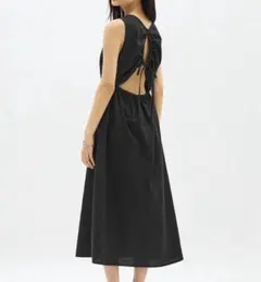 GU リネンブレンドバックオープンワンピース