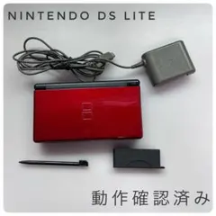 【動作確認済み】ニンテンドーDS Lite クリムゾン/ブラック 充電器付き