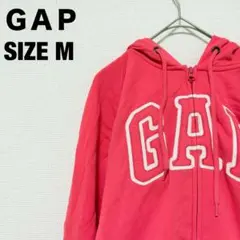 GAP ギャップ ジップアップパーカー 長袖　フード付　ピンク Mサイズ