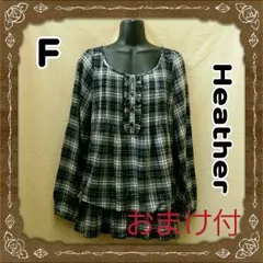 RA71☆Heather☆チェック柄フリル 秋物 レディース 長袖 チュニック