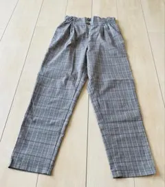 み*き様 GU チェック柄 ストレートパンツ ゴムウエスト　140