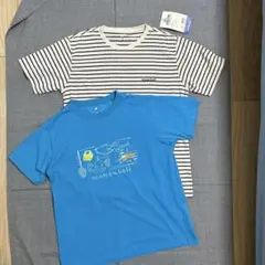 mont-bell Tシャツセット 青 ストライプ