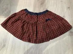 ファミリア familiar 赤チェック100cm リバーシブルスカート