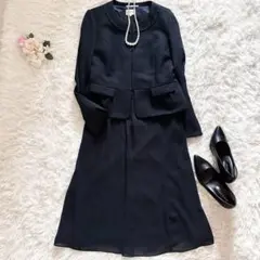 リファンネ 東京ソワール セレモニーセットアップ 11号 ネイビー ワンピース