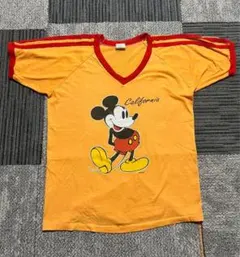 ディズニー Disney ミッキー リンガーtシャツ　vintage